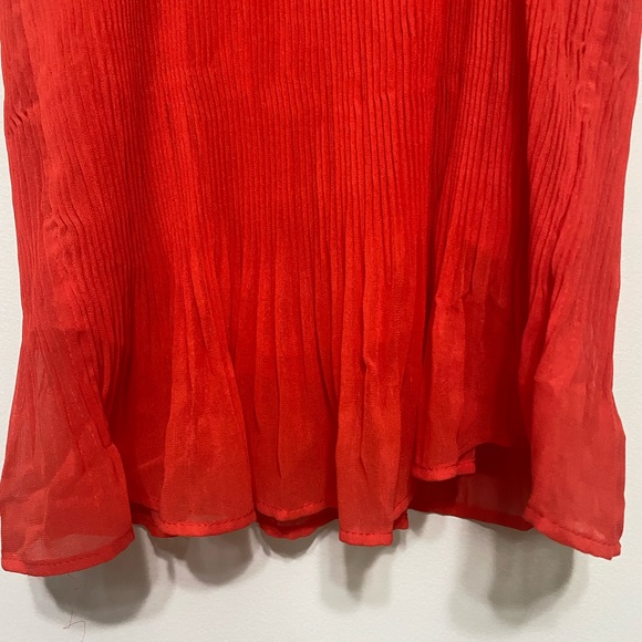 Zara red pleated Sleeveless ruffle tie detail beautiful top size Small - Picture 6 of 12